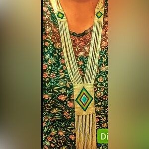 Handcrafted Beaded Necklace with Geometric Design